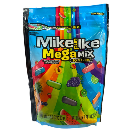 Mike and Ike Mega Mix Chewy Assorted Sour Fruit 283g - Out of Date